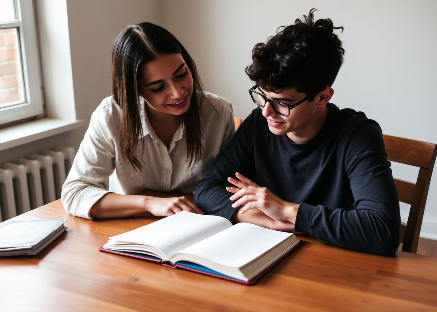 A mentor working with a student